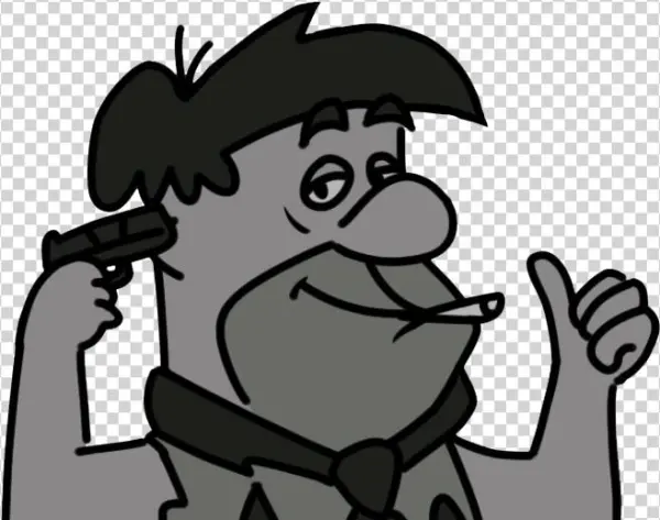 Fred Flintstone Gun To Head - Cartoon