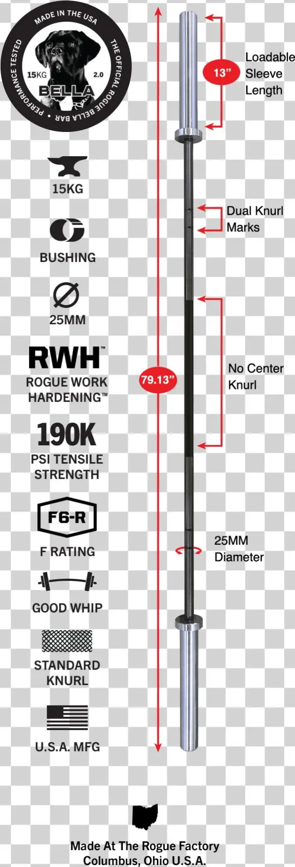 Gear Specs - Rogue Freedom Bar