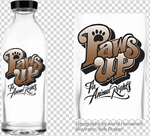 Glass Bottle - $12 - - Paws Up Reusable Glass Water Bottle By Faucet Face,