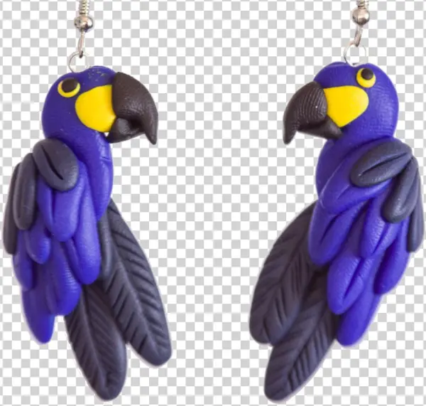 Handcrafted Hyacinth Macaws Earrings - Hyacinth Macaw