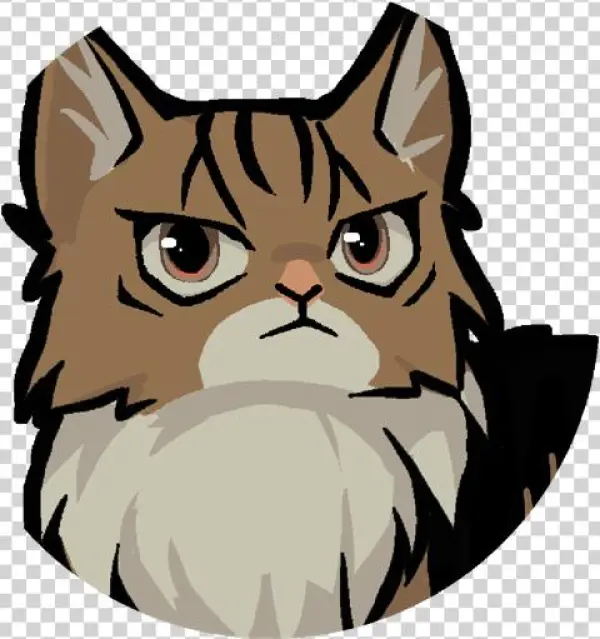 Landryportraitcat Serious - Cartoon