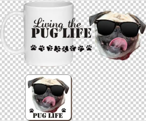 Living The Pug Life Novelty Printed Ceramic Mug And - Mr Brainwash Life Is Beautiful
