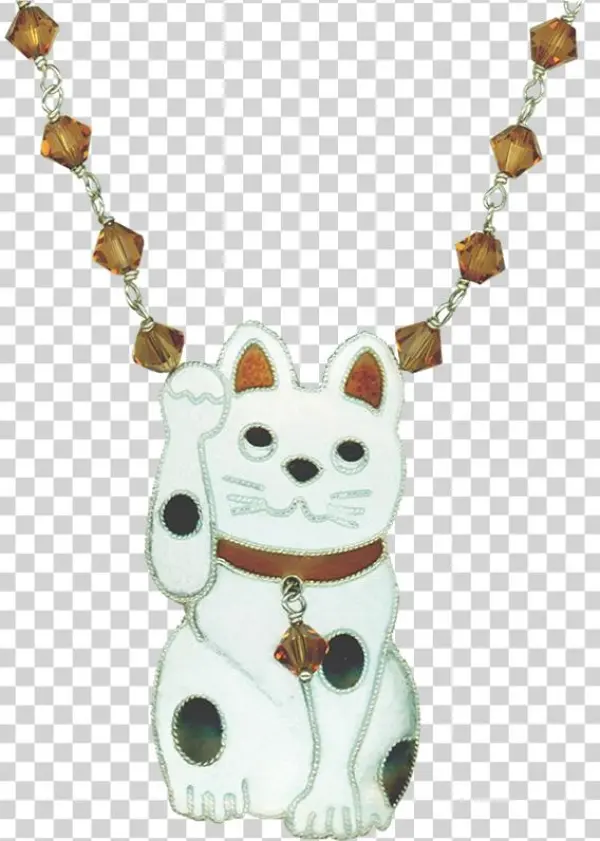 Lucky Cat Crystal Neck