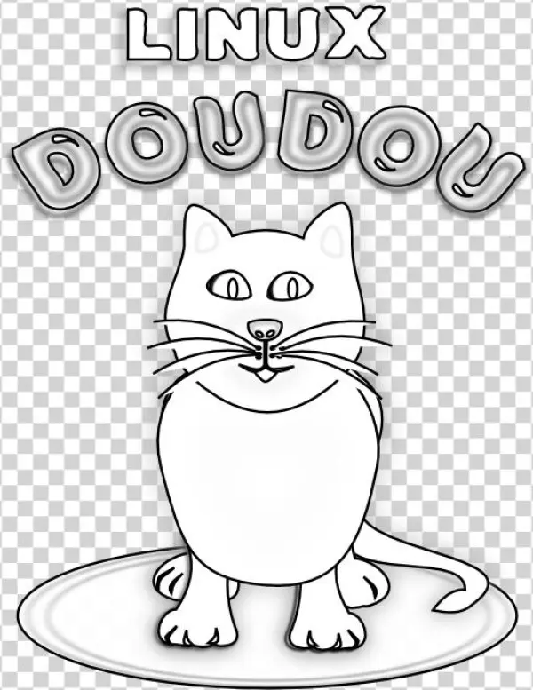 Net » Clip Art » Geek Dou Dou Linux Logo Contest Black - Cartoon