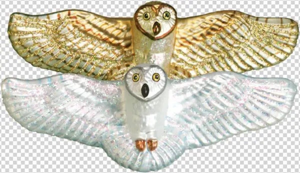 Old Word Christmas Flying Owl Glass Ornament - Putti Fine Furnishings