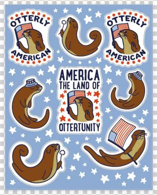 Otterly American Sticker/decal Sheet - Poster
