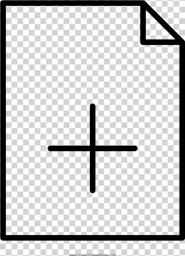 Page Add Thin Coloring Page - Cross