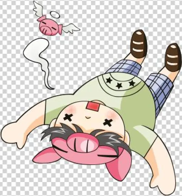 Piggy Boy Chibi Character Messages Sticker-10 - Cartoon