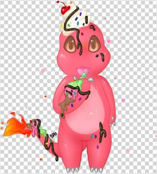 Strawberry Charmander - Cartoon