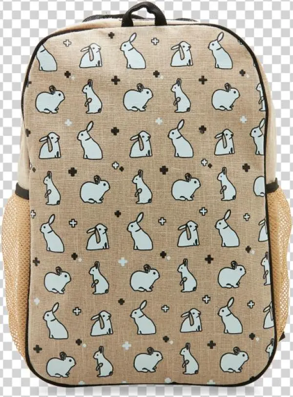 Black Bunny Tile Grade School Backpack - So Young Toddler Backpack, Bunny Tile