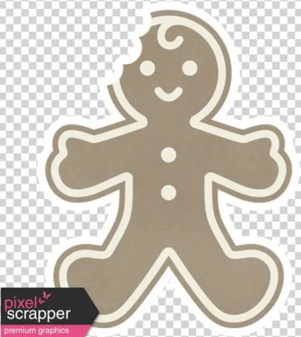 Christmas Day Sticker Gingerbread Man - Digital Scrapbooking