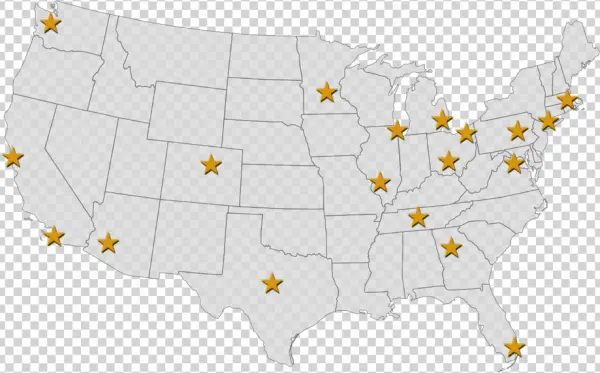 Click A Chapter Name To Visit Their Website - Map Of The United States Black Background