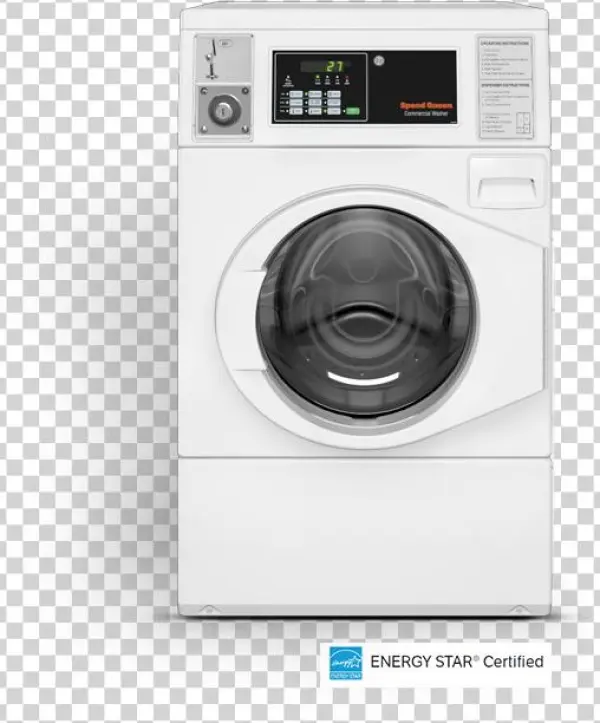 Commercial Front Control Front Load Washer - Speed Queen White Commercial Front Loading Washer -