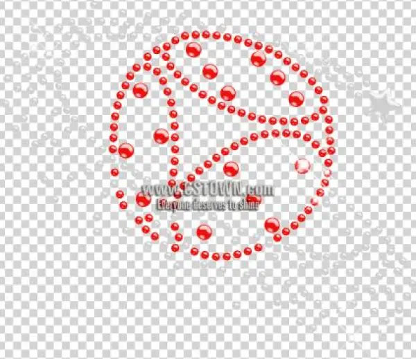 Hotfix Ruby Casino Dice Rhinestone Motif - Circle