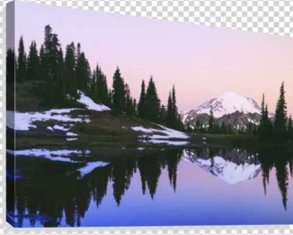 Mount Rainier Reflected In A Pond At Sunset Near Tipsoo - Sunrise Over A Small Reflecting Pond Near Tipsoo Lake