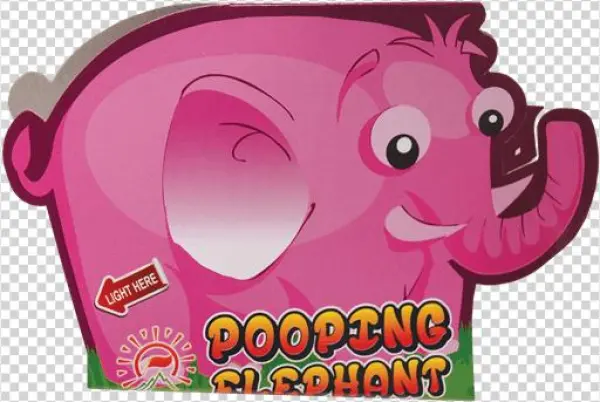 Pink Elephant - Cartoon