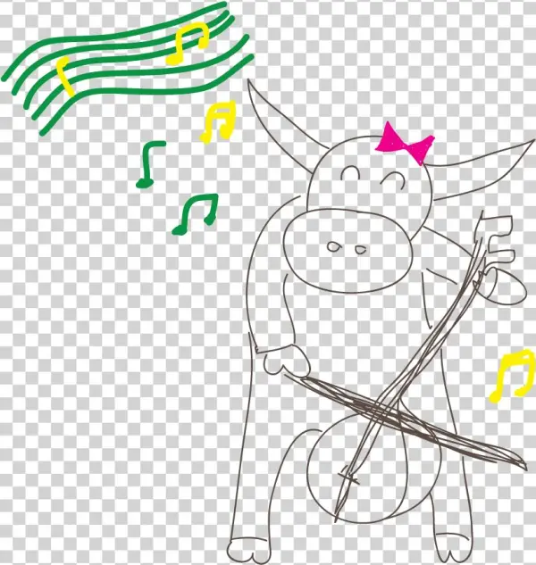 Playing A Fiddle To A Water Buffalo - Cartoon