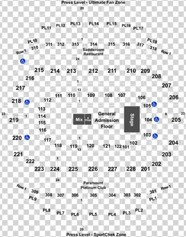 Saddledome Map Section 104 Row 22