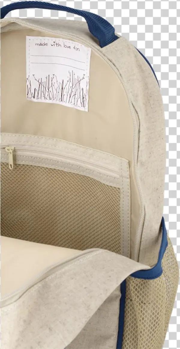 Soyoung Blue Dino Grade School Backpack - Soyoung Raw Linen Blue Dino Grade School Backpack