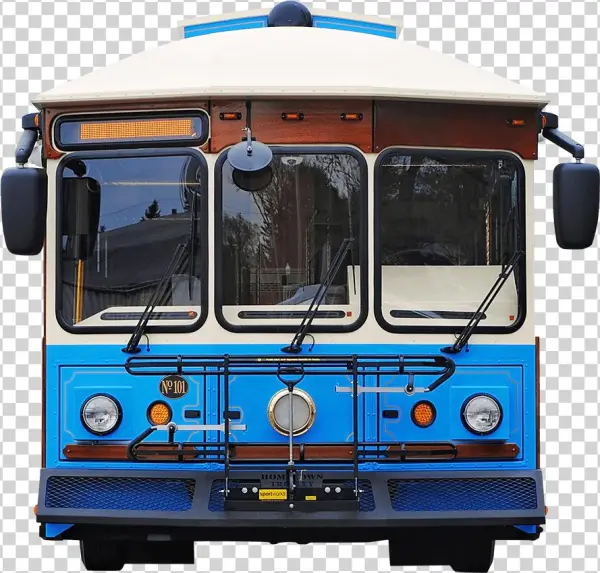 Trolley - Blue And White Trolley Bus