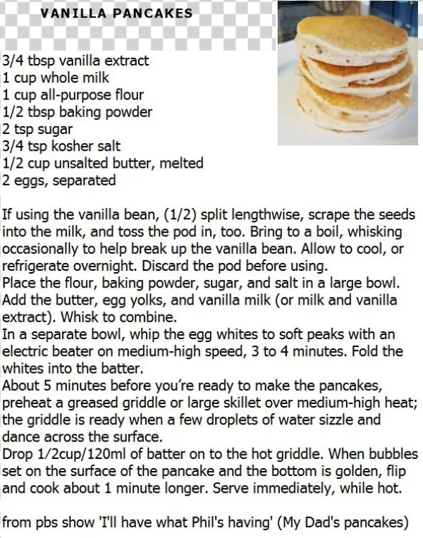 Vanilla Pancakes - Egg