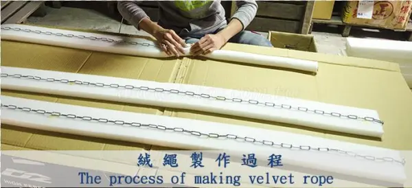 Velvet Rope With Chromed Hook Clip - Plywood