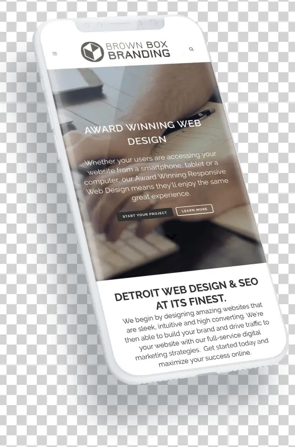 Detroit Web Design Mockup On Iphone - Iphone
