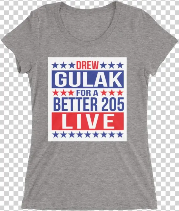 Drew Gulak "election" Women's Tri Blend T Shirt - Women's Distinct Heiress Ii Triblend - Blue Triblend