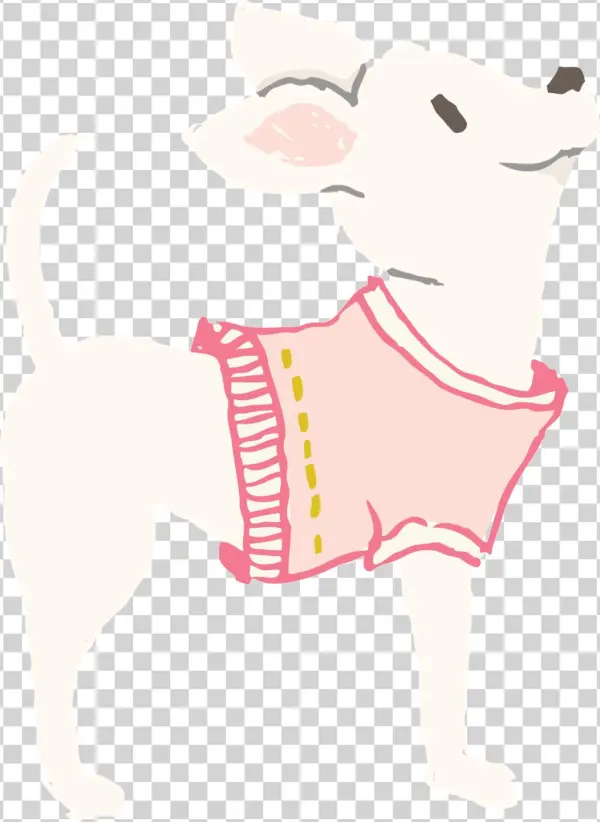 Hand Painted Pink Clothes Cartoon Dog Vector Image - Journal Notebook For Dog Lovers Chihuahua: Blank Journal