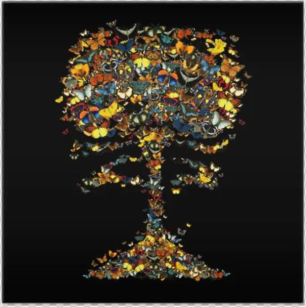 Azulejo Atomic Butterfly De Tobias Fonsecana - Schmetterlinge Glasbild Atomic Butterfly Glasbilder