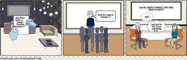 Cool Office Spaces & Colorful Post-its - Cartoon