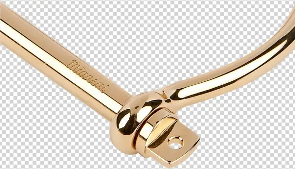 Gold Plated Screw Cuff - Wood