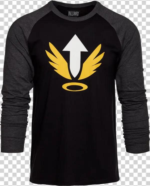 Overwatch Mercy Raglan Shirt - Mercy Rez Symbol
