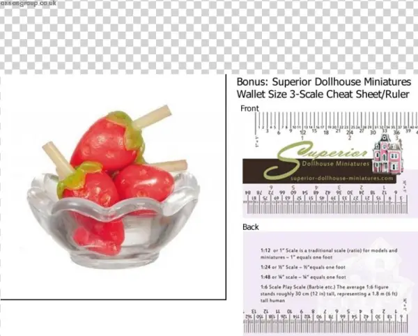 Special Dollhouse Miniature Bowl With Strawberries - Wish Booklet No23 Fashioning Miniatures