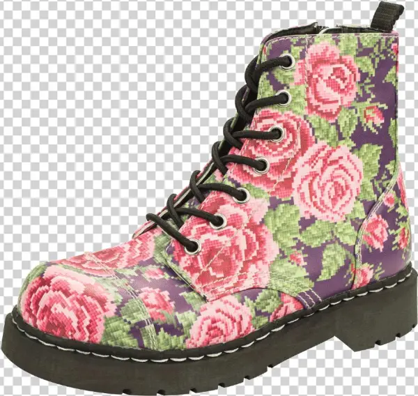 Vegan Rose Combat Boots - T.u.k. Shoes Womens Anarchic By T.u.k. 7 Eye Boot Digitized