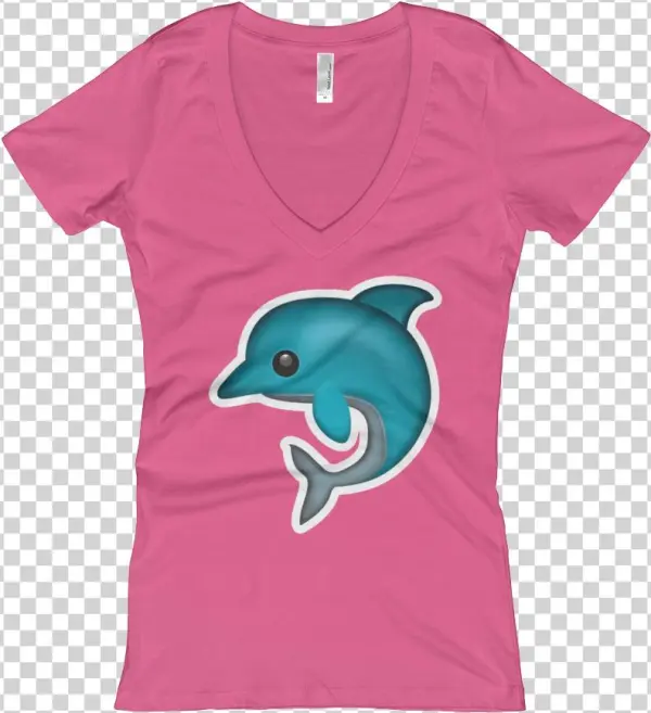 Women's Emoji V Neck - Novelty Witch Shirt, Funny Witch Hat Tee, Female Boss