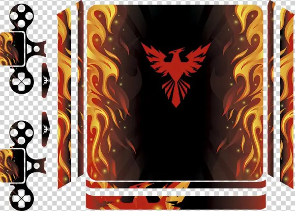 Phoenix Flames Ps4 Skin Sticker - Zazzle Flammen Des Phoenix Puzzle