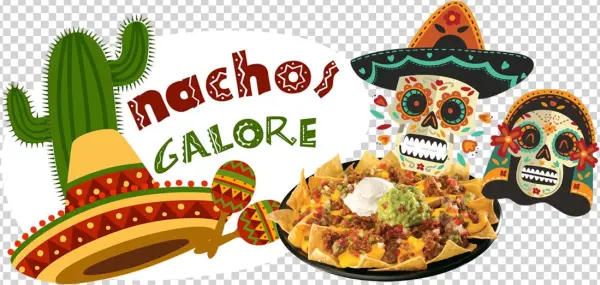 All Topped With Cheese, Guacamole, Salsa And Sour Cream