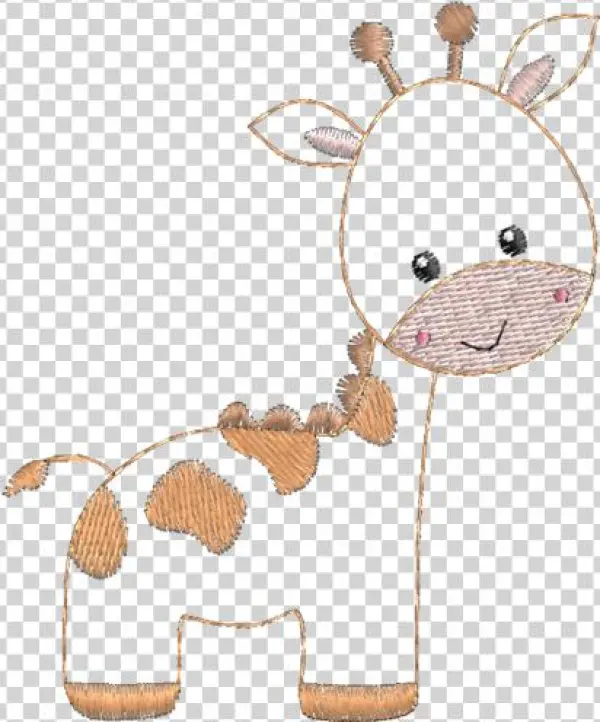 Bordado Computadorizado Grátis Contendo Uma Girafinha - Girafinha Desenho