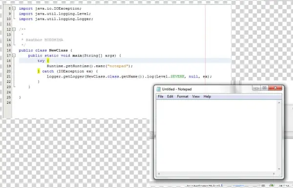 Dos Command Java Application - Notebook