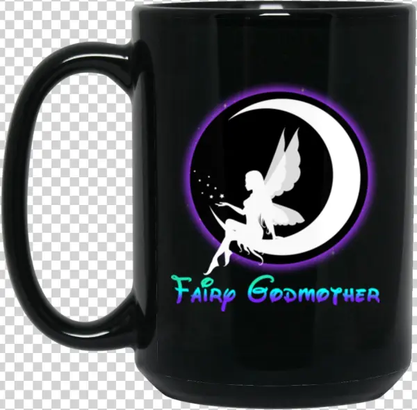 Fairy Godmother 15 Oz - Overly Attached Decals Whimsical Fairy Sitting Upon