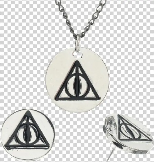 Harry Potter Deathly Hallows Necklace And Earrings - Harry Potter Deathly Hallows Charm Necklace And Earring