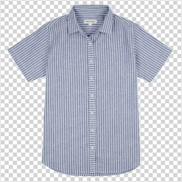 105 Classic Striped Shirt Navy - Button