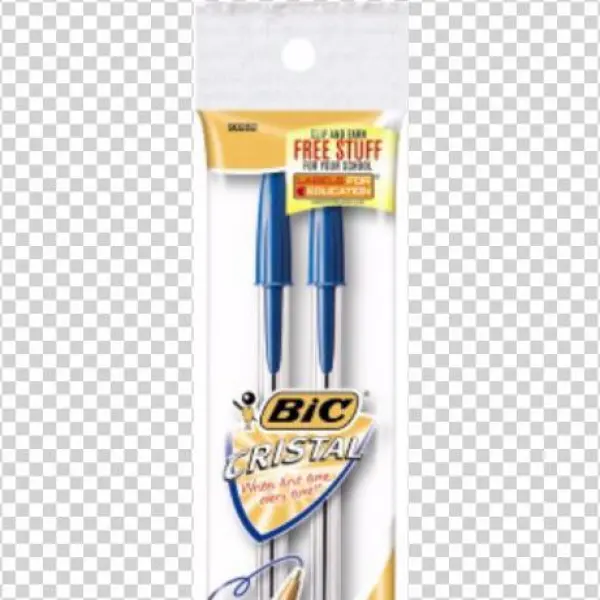 Bic Cristal Blue Ink Medium Ball Pen - Bic Corporation Pen 2pk Med Black Cristal
