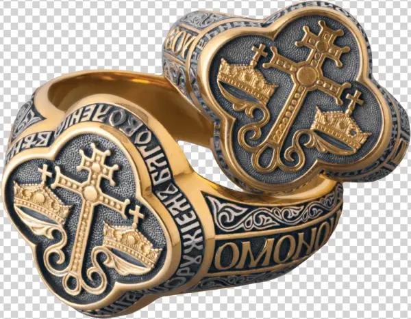 Byzantine Wedding Signet Ring Master Jeweler Fedorov