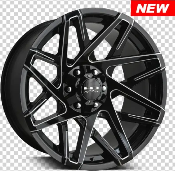 Hd Off-road Wheels Canyon Black Milled Edges - Remington Black Hollow-point Wheels Hp2090660