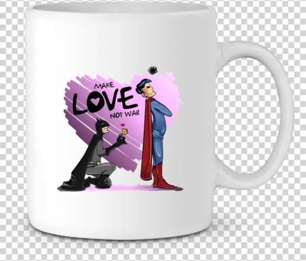 Mug En Céramique Make Love Not War Par Teeshirt-design - Tote-bag Make Love Not War (batman Vs Superman) Par