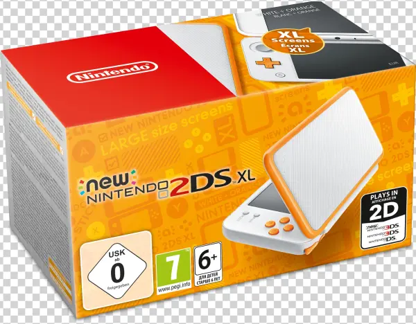 New Nintendo 2ds Xl Hw White Orange ,, White/orange, - New Nintendo 2ds Xl Handheld Console (white