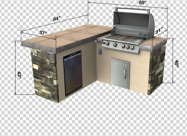 Select Series Backstretch - Outdoor Kitchen Dimensions