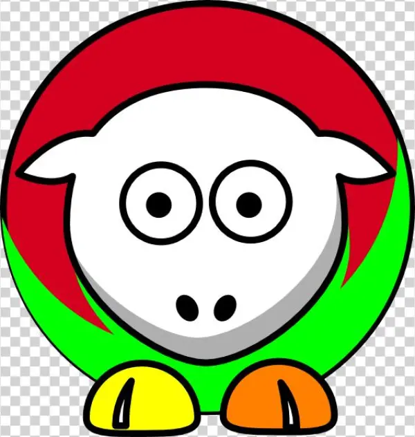 Sheep Gum Drop Colors Red Green Yellow White Orange